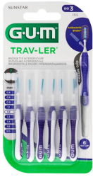 Set 6x Periute Interdentare GUM Trav-Ler pentru Curatare in Profunzime Tratate cu Clorhexidina 1.2 mm 