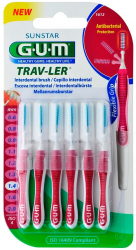 Set 6x Periute Interdentare GUM Trav-Ler pentru Curatare in Profunzime Tratate cu Clorhexidina 1.4 mm 