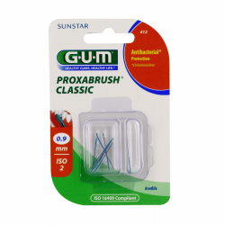 Set 8x Periute Interdentare GUM ProxaBrush pentru Curatare in Profunzime Tratate cu Clorhexidina 0.9mm 