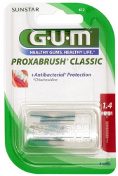 Set 8x Periute Interdentare GUM ProxaBrush pentru Curatare in Profunzime Tratate cu Clorhexidina 1.4mm