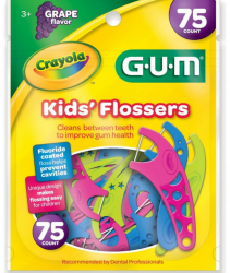 Set Ata Dentara pentru Copii Gum Crayola Twistables Tip Scobitoare Curatare Delicata Foarte Rezistenta Aroma Fructe 75 buc 