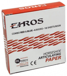 Set Hartie Articulatie Dharma Research Ehros 80 Microni Culoare Rosie si Albastra Forma Potcoava 72 Foi 