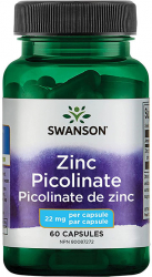 Supliment Alimentar Swanson Zinc Picolinate Intareste Sistemul Imunitar si Trateaza Acneea 22mg 60 capsule