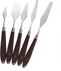 Set spatule pentru pictat 5 buc maner 10.5 cm visiniu/argintiu