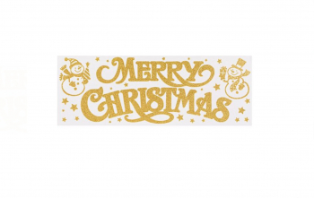 Sticker decorativ de Craciun Merry Christmas 20 x 60 cm Glamour Gold JMB-BBL6581