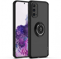 Husa pentru Huawei Nova Y70 bumper cu inel magnetic tip stand Negru KOF-BBL6616 