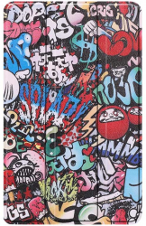 Husa tip carte pentru iPad 10.2 inch 2019 - 2021 piele ecologica model graffiti Multicolor KOF-BBL6669