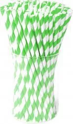 Paie Biodegradabile din Hartie 5000 Buc/Set Grosime 8 mm Ambalate Individual Culoare Alb/Verde Paie Bauturi Paie Ecologice Paie de Baut