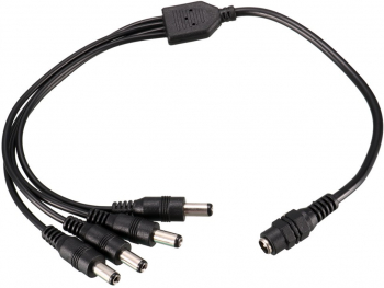 Cablu alimentare DC 2.1mm mama la 4 DC Tata 30 cm Negru ALX-BBL6699 