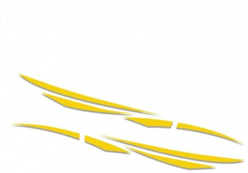 Set 2 stickere pentru capota auto sau alt element de caroserie cu dungi tuning universal Galben 190x36 cm 
