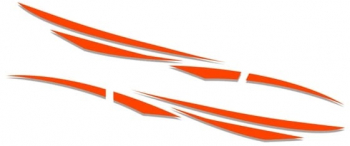 Set 2 stickere pentru capota auto sau alt element de caroserie cu dungi tuning universal Portocaliu 190x36 cm 