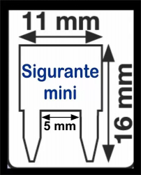 Set 10 sigurante auto mini 25A 