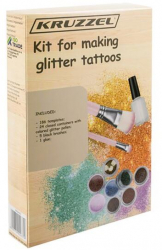 Set de tatuaje cu sclipici 186 sabloane 24 culori Kruzzel 