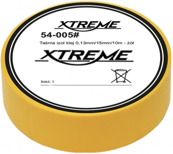 Banda izolatoare adeziva XTREME 07055 0.13mmx15mm 10m lungime PVC galbena 