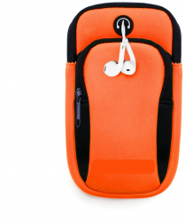 Husa armband sport pentru telefon depozitare chei si casti Portocaliu Neon HUR-BBL6758 