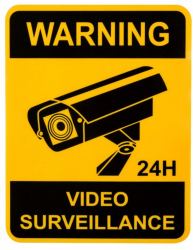 Placa avertizare Autoadeziva Video Surveillance din plastic Galben JMB-BBL6731 