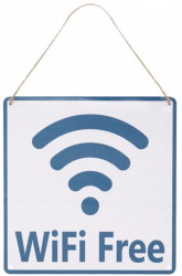 Placa avertizare WiFi Free din tabla 20 x 20 cm Alb JMB-BBL6732 