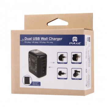 Adaptor de Priza Puluz cu Doua Porturi USB 