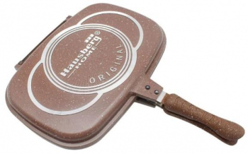 Tigaie Dubla Grill interior antiaderent 36 cm marmura Portocaliu 