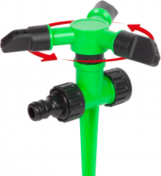 Aspersor circular cu trei capete cu unghi reglabil la 360 and deg plastic 