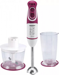 Mixer vertical Blender de mana Heinner Charm HB-600BG 600W 5 viteze functie turbo tel tocator Alb-Visiniu 