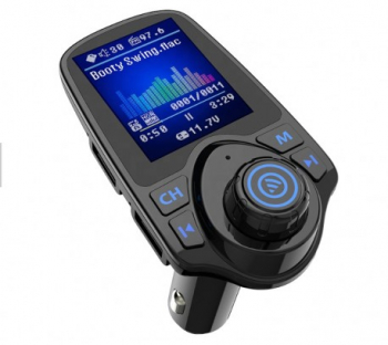 Modulator Auto Transmitator FM Techstar® T11D Pro Bluetooth 4.0 AUX USB Display Color 1.8 inch MP3 Player Android 