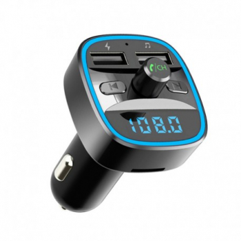 Modulator FM Techstar® T25 Wireless Bluetooth 5.0 Microfon Integrat Quick Charge Slot MicroSD Ambient L 