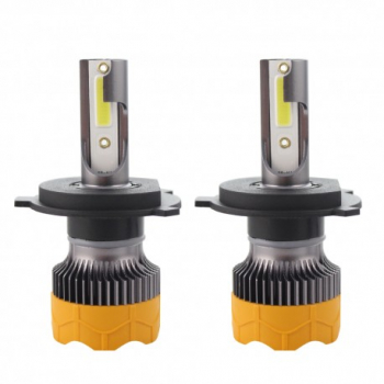 Set 2 LED-uri Auto Techstar® A8 H4 40w 4000 Lumeni 6500K AUTO 12-24 Volti COB Canbus Radiator Alumin 