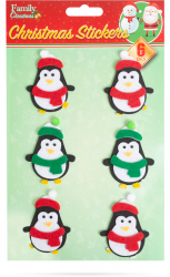 Set de autocolante de pasla 3D pinguin - 15 x 20 cm - 6 buc / pachet 