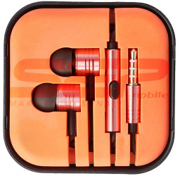 Casti in ear din metal cu microfon Conector Jack 3.5 mm Dub Step Bass Portocaliu SEP-BBL6875 