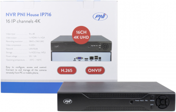 NVR PNI House IP716 16 canale IP 4K H.265 ONVIF 