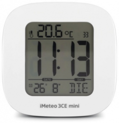 Statie meteo pentru interior mini display 2.5 and rsquo and rsquo LED ceas digital alarma alb/argintiu FMD491