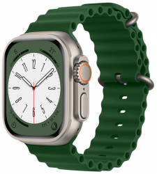 Curea din silicon pentru Apple Watch 1 - 8 - SE 38 - 41 mm Breathe In Army Green KOF-BBL6958 