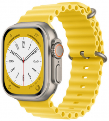 Curea din silicon pentru Apple Watch 1 - 8 - SE 38 - 41 mm Breathe In Galben KOF-BBL6954 