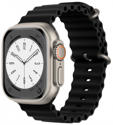 Curea din silicon pentru Apple Watch 1 - 8 - SE - Ultra 42 - 49 mm Breathe In Negru KOF-BBL6968 