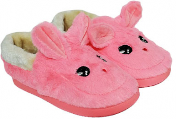 Botosi de casa copii Bunny plusati cu animatie - Roz 30/31 