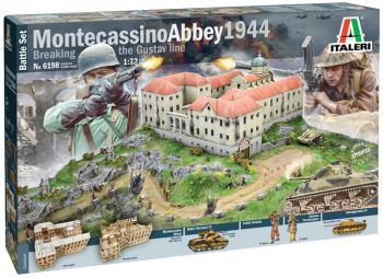 Kit de construit minidiorama Manastirea Montecassino 1944 Spargerea liniei Gustav / Scara 1 72 / 14+ 