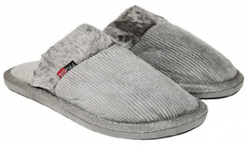 Papuci de casa barbati Grelys reiat cu broderie - Gri 40/41 