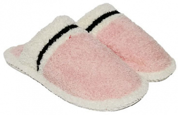 Papuci de casa dama Fluffy plusati cu broderie - Roz 36/37 