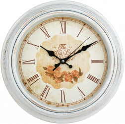 Ceas de perete decorativ Vintage analog Alb / Auriu 30 cm 