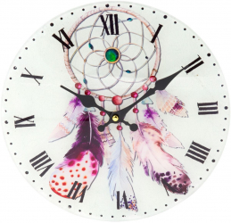 Ceas de perete Glass Dreamcatcher analog multicolor 30 cm 