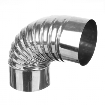 Cot 90 and deg din inox grosime 0.4 mm diametru 130 mm argintiu 