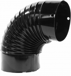 Cot 90 grade evacuare fum tabla emailata 150 mm negru lucios 