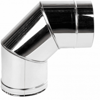 Cot 90 grade evacuare gaze arse inox D 80 mm garnitura etansare inclusa 
