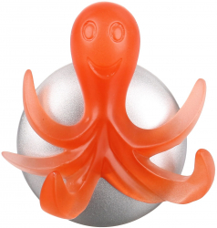 Cuier baie model caracatita 5 agatatori din plastic fixare prin lipire 6 x 6.5 cm portocaliu lucios 