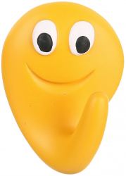 Cuier baie Smile o agatatoare din plastic fixare prin lipire 5 x 4 cm galben lucios 