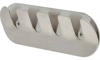 Cuier Basic din inox periat cu 5 agatatori prindere prin insurubare 
