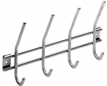 Cuier de perete cu 4x2 carlige Modern 300x165x55 mm otel inoxidabil 