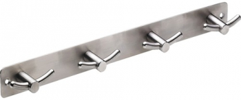 Cuier de perete cu 4x2 carlige Modern 370x35x35 mm otel inoxidabil prindere prin insurubare 