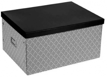 Cutie de depozitare din carton dur cu imprimeu Romburi si capac 40x30x20 cm Multicolor 24 l 